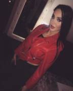 Red leather vest