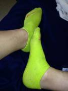 Lime green athletic ankle socks