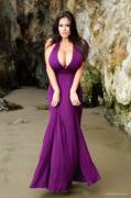 Wendy Fiore in a gorgeous purple dress