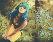 Blue-Haired Hipster Girl