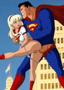 Superman aggressively fucks supergirl
