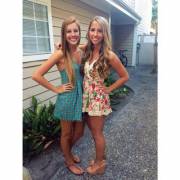Two pretty girls in sundresses