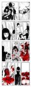 Comic strips of girls getting sliced up, crushed, and otherwise slaughtered