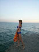 Lidia Krasnoruzheva blue bikini