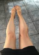 Morning kitchen legs.