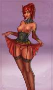 A blood elf showing off her favorite dress [Frelia]