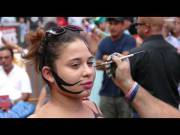 NYC body paint artist nearly runs out of ink