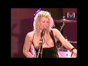 Hole performing Celebrity Skin at Big Day Out festival in Sydney, Australia 1999 (Courtney Love rocks out with her tits out)