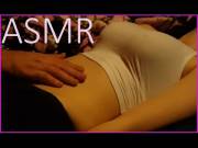 ASMR soft brushing on belly different sounds [Good ASMR] [Great Tits] [Translucent Shirt] [Intentional]