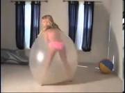 Girl in a hot air balloon - video