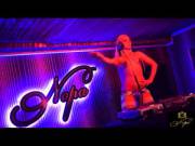 Topless DJ in nightclub