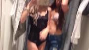Two hot girls in the mall fitting room [GIF]