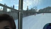 Playing in the Ski Lift [GIF]