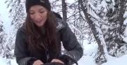 Girl at ski resort is nervous... but she sucking dick [GIF]