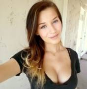 Cute girl with nice cleavage