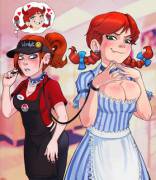 Wendy and an Employee (Shadman) [Wendy's]