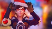 Widowmaker giving Tracer a Christmas kiss, (CakeofCakes) [Overwatch]