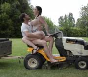 So that's why it's called a riding lawnmower.