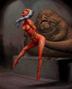 Ahsoka Tano and Jabba the Hutt(Drew Gardner)