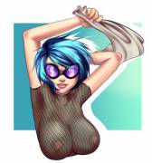 Vinyl in mesh top [humanized] (artist: nsfwee)