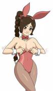 Ty Lee having a bit of trouble fitting into that bunny-girl outfit (hahahaboobies)