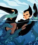 Ashi's aquatic ninja training (OptionalTypo) [Samurai Jack]