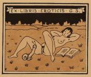 Vintage (s)Ex Libris Bookplate by Mark F. Severin (c. 1950's)