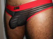 Soft bulge in briefs.