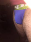 Spending the night in my new jockstrap.