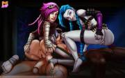 Vi and Jinx getting assfucked (pumpkinsinclair) [League of Legends]