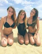 Beach blondes in black