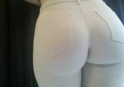 Tight White Jeans Like Body Paint