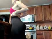 Ass shaking in the kitchen