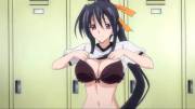 Akeno putting on her gym uniform [High School DxD]