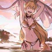 Sharena enjoying the beach waters (inktho)