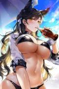 Atago drinking some Coke [Azur Lane]