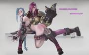 Vi disciplining Jinx... kind of (LoL)