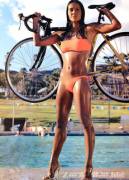 TriAthlete Lokelani McMichael Carrying Her Bike