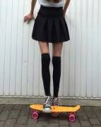 Skinny skateboarder