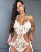 Lana Rhoades in Detailed Crochet