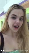 Adorable amateur teen walks through mall after facial on a dare