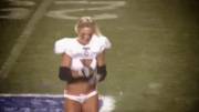 Alli Alberts chugging beer on the football field [gif]