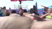 Guy pretends to be asleep on the beach while people watch him cum 2