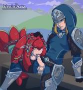 Ferocious shark predator Mipha feasting on her unsuspecting victim Link [Educio]