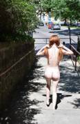 Redhead walking around the neighbourhood [19, NUDE]