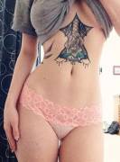 Victoria's Secret pink floral lace trim thong panty