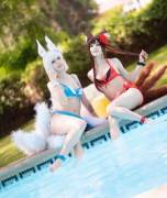 Kaga x Akagi, sexy foxes cosplay ♥ [Kerocchi and Morhiril]