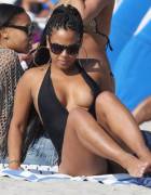 Christina Milian nipslip at the beach.