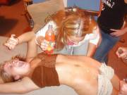 Doin' body shots with Fanta Orange is not gonna get you drunk !