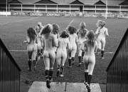 Oxford University Women's Rugby Team Entering the Field.. Naked